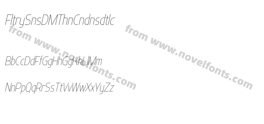 Flatory Sans DEMO Thin Condensed ItalicPreview