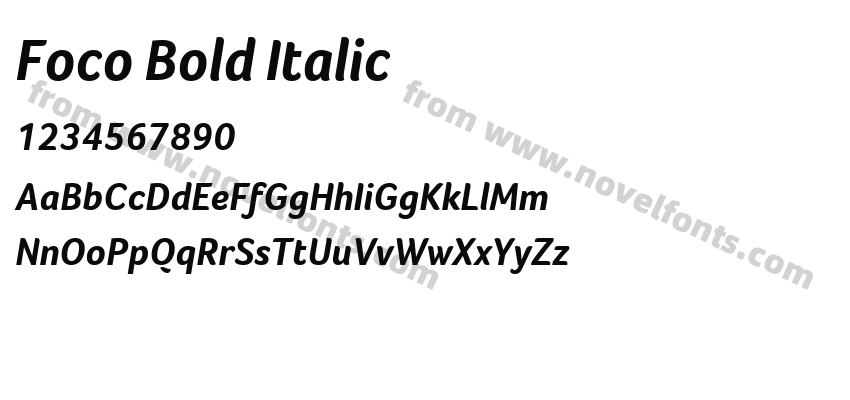 Foco Bold ItalicPreview