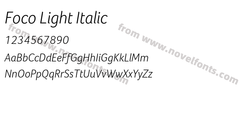 Foco Light ItalicPreview