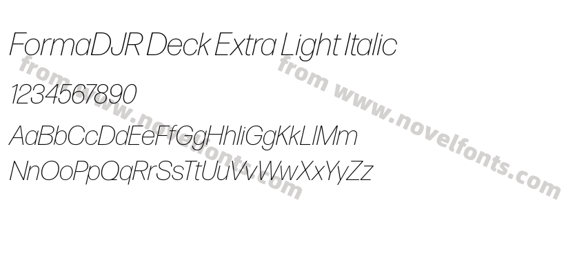 FormaDJR Deck Extra Light ItalicPreview