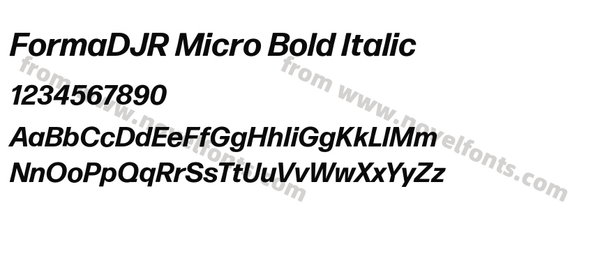 FormaDJR Micro Bold ItalicPreview