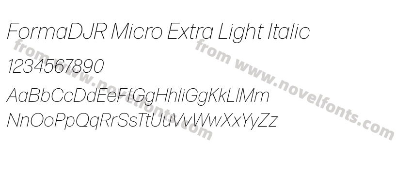 FormaDJR Micro Extra Light ItalicPreview