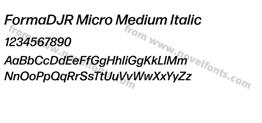 FormaDJR Micro Medium ItalicPreview