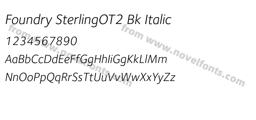 Foundry SterlingOT2 Bk ItalicPreview