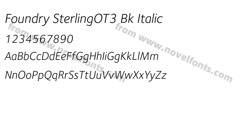 Foundry SterlingOT3 Bk ItalicPreview