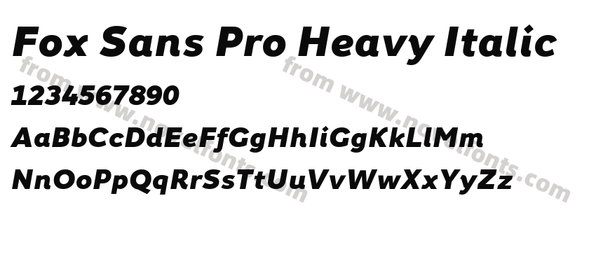 Fox Sans Pro Heavy ItalicPreview