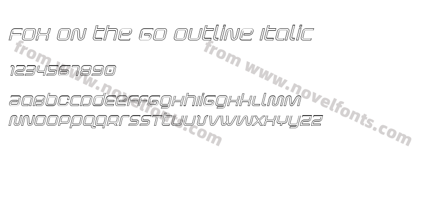 Fox on the Go Outline ItalicPreview