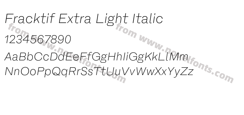 Fracktif Extra Light ItalicPreview