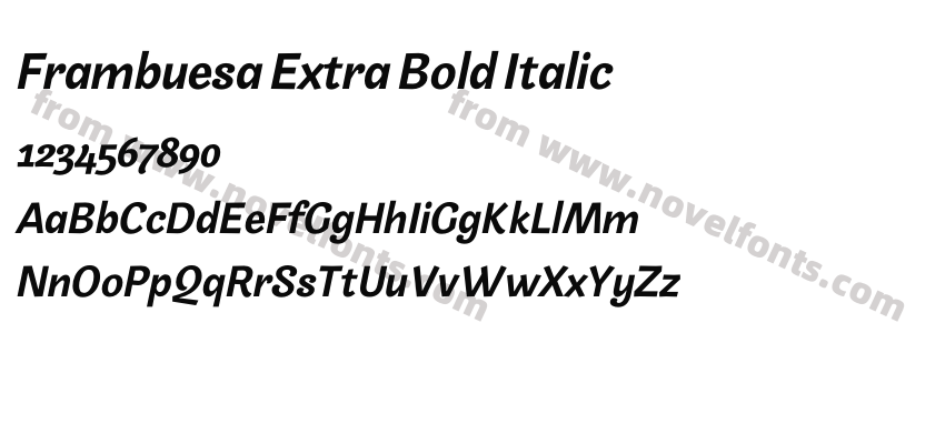 Frambuesa Extra Bold ItalicPreview