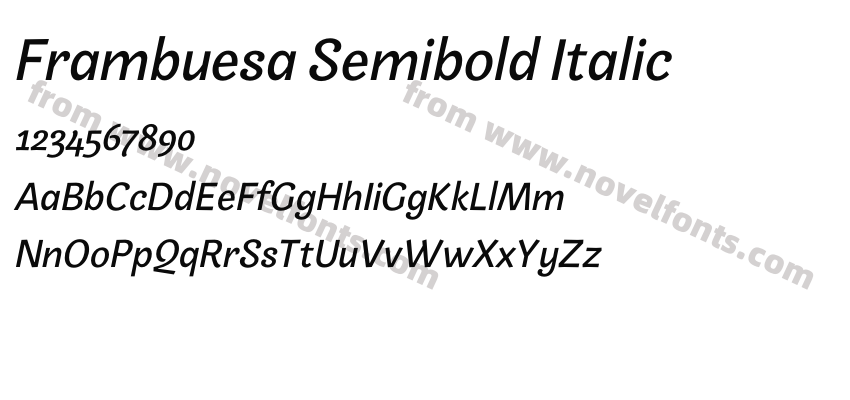 Frambuesa Semibold ItalicPreview