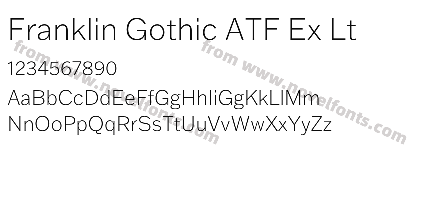 Franklin Gothic ATF Ex LtPreview