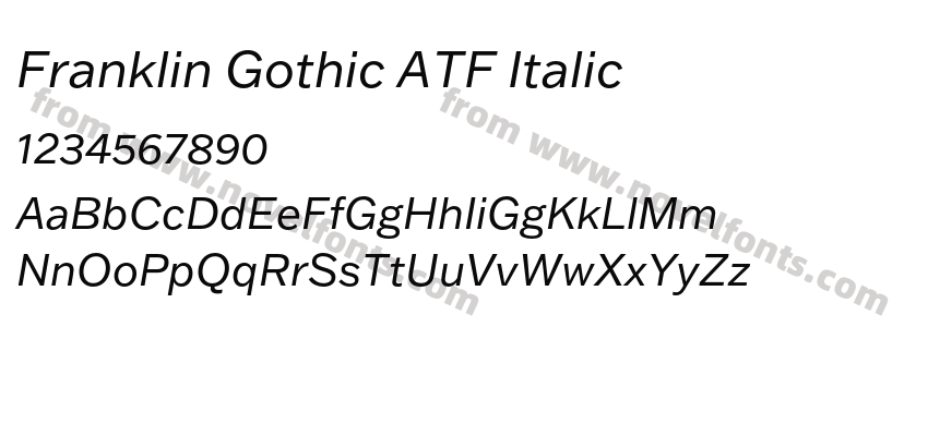 Franklin Gothic ATF ItalicPreview