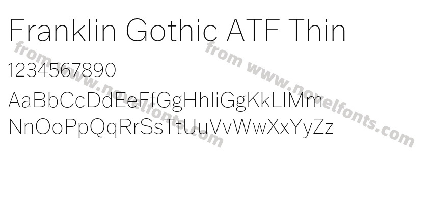 Franklin Gothic ATF ThinPreview