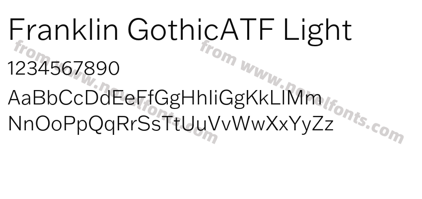 Franklin GothicATF LightPreview