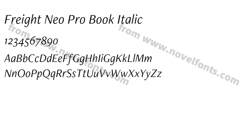 Freight Neo Pro Book ItalicPreview