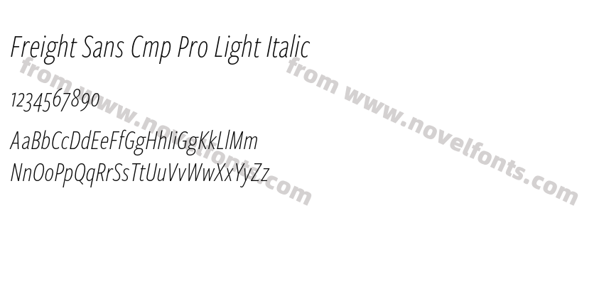 Freight Sans Cmp Pro Light ItalicPreview