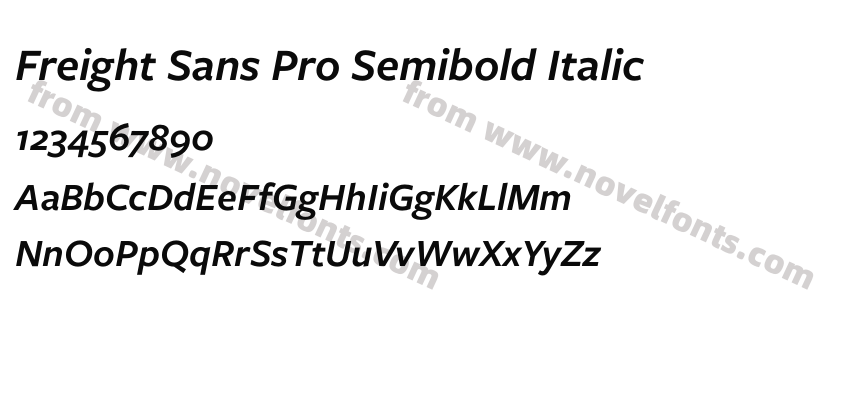 Freight Sans Pro Semibold ItalicPreview