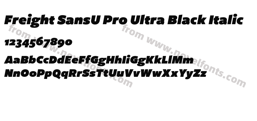 Freight SansU Pro Ultra Black ItalicPreview