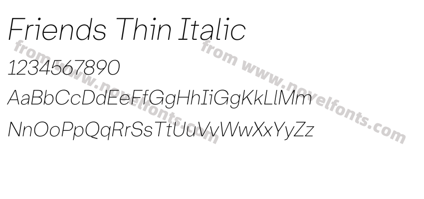 Friends Thin ItalicPreview