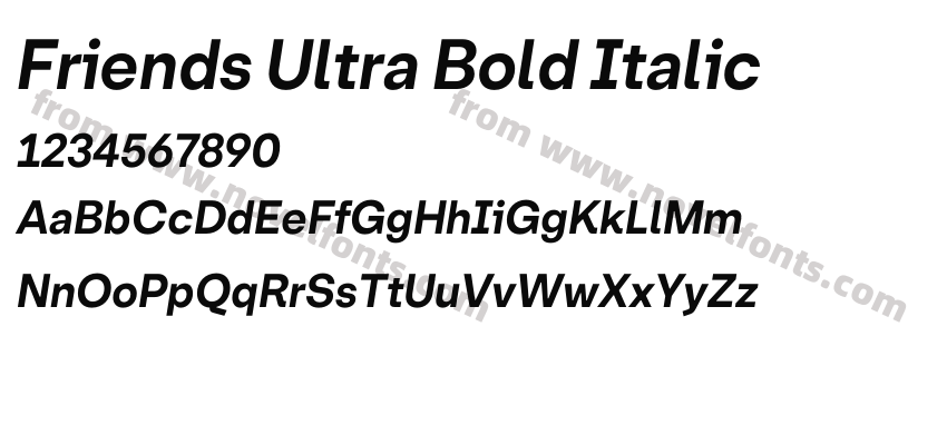 Friends Ultra Bold ItalicPreview