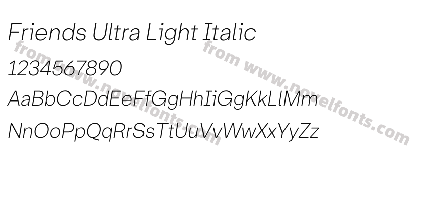 Friends Ultra Light ItalicPreview
