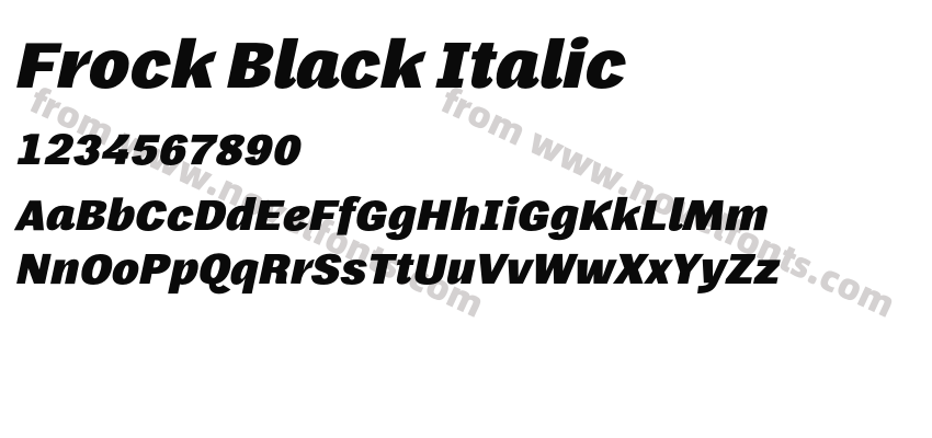 Frock Black ItalicPreview