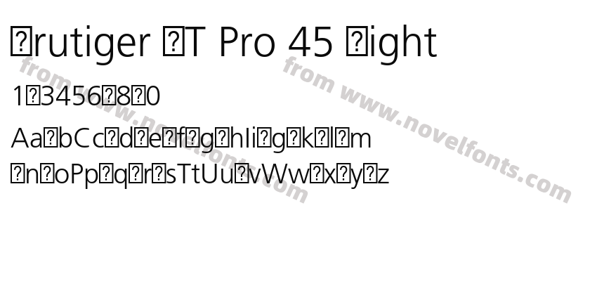 Frutiger LT Pro 45 LightPreview