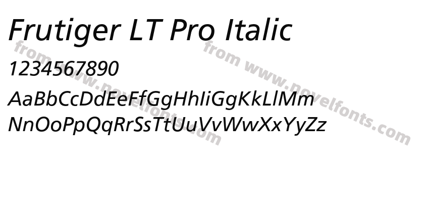 Frutiger LT Pro ItalicPreview