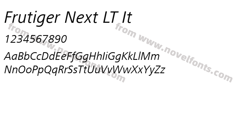 Frutiger Next LT ItPreview