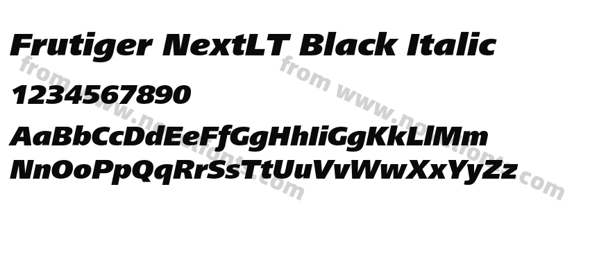 Frutiger NextLT Black ItalicPreview