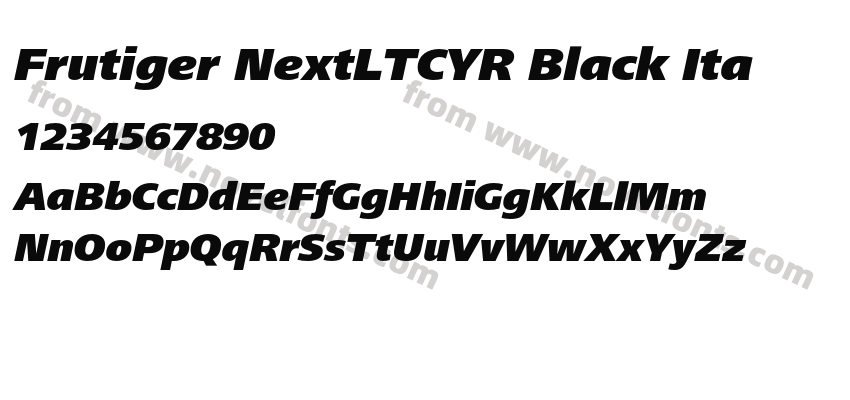 Frutiger NextLTCYR Black ItaPreview