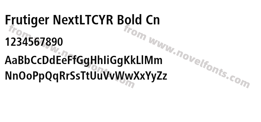 Frutiger NextLTCYR Bold CnPreview