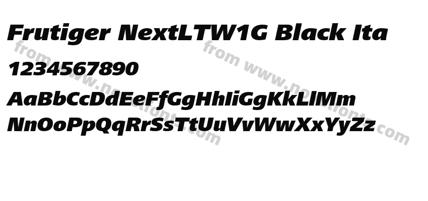 Frutiger NextLTW1G Black ItaPreview
