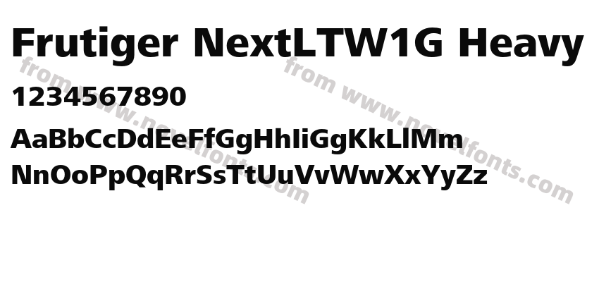 Frutiger NextLTW1G HeavyPreview