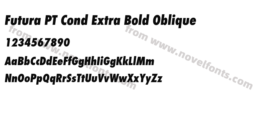 Futura PT Cond Extra Bold ObliquePreview