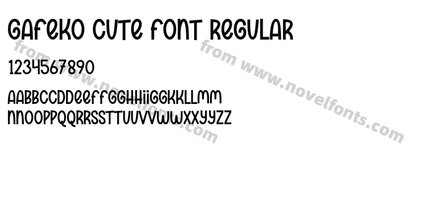 Gafeko Cute Font RegularPreview