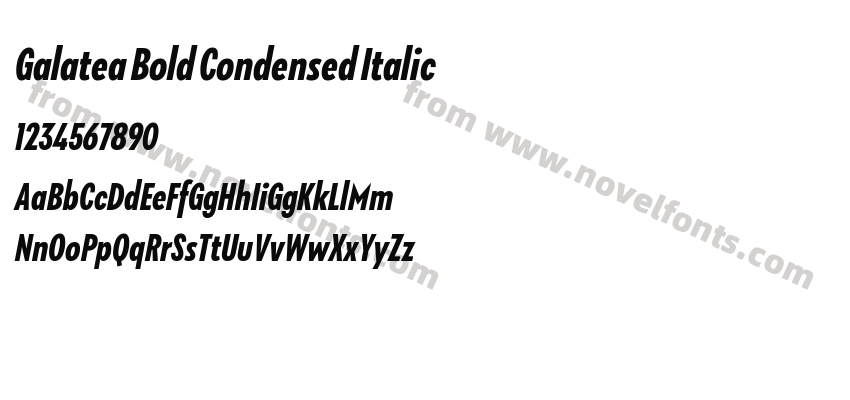 Galatea Bold Condensed ItalicPreview