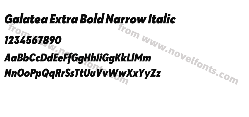 Galatea Extra Bold Narrow ItalicPreview