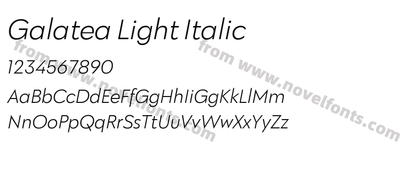 Galatea Light ItalicPreview