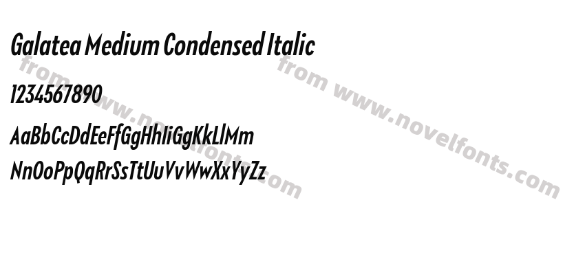 Galatea Medium Condensed ItalicPreview