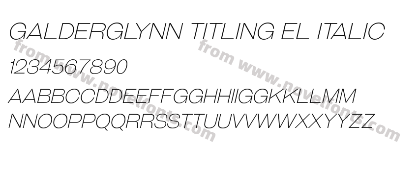 Galderglynn Titling El ItalicPreview