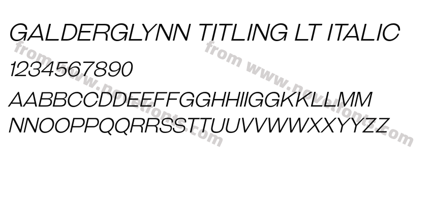 Galderglynn Titling Lt ItalicPreview