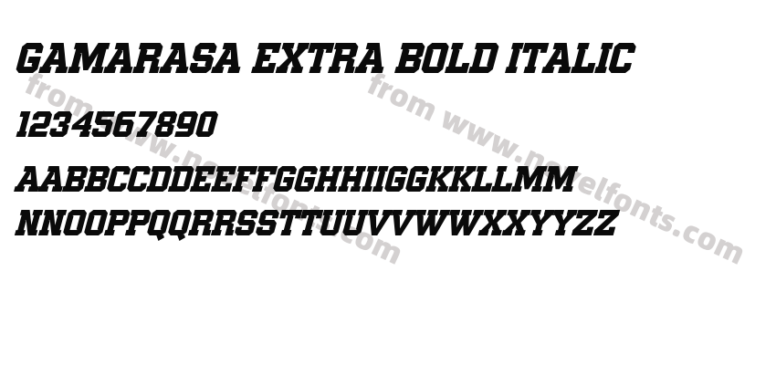 Gamarasa Extra Bold ItalicPreview