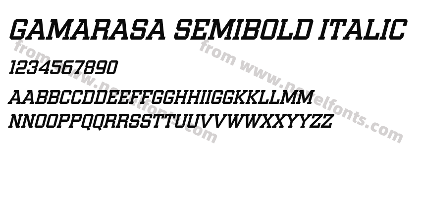 Gamarasa Semibold ItalicPreview