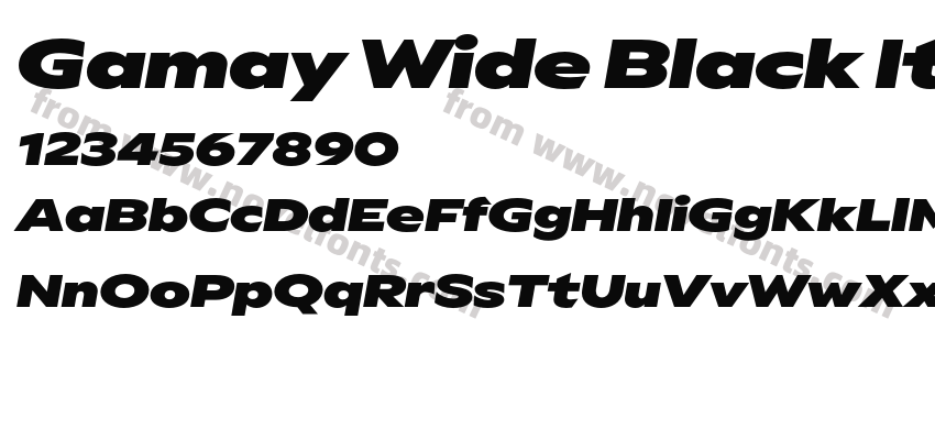 Gamay Wide Black ItalicPreview