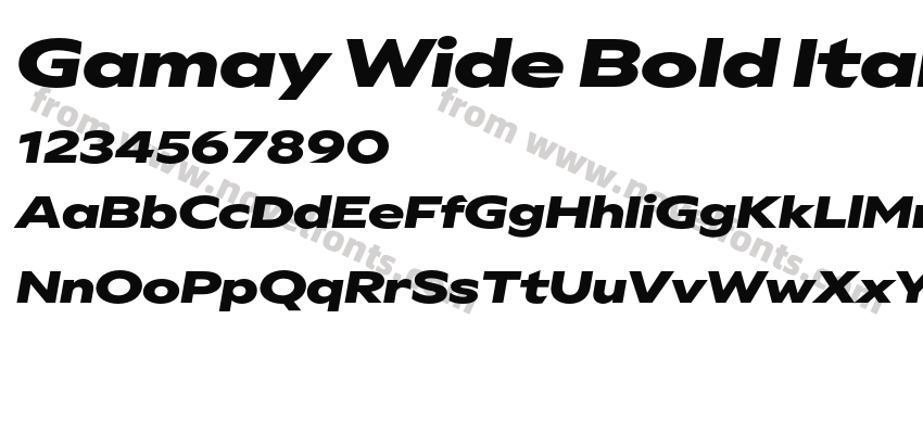Gamay Wide Bold ItalicPreview