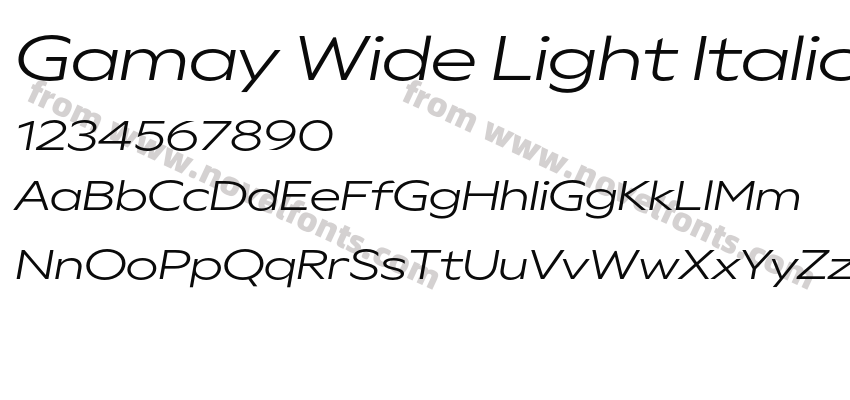 Gamay Wide Light ItalicPreview