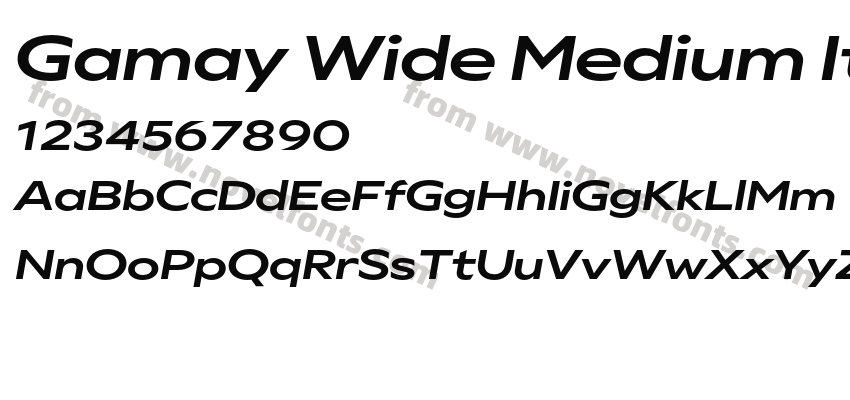 Gamay Wide Medium ItalicPreview