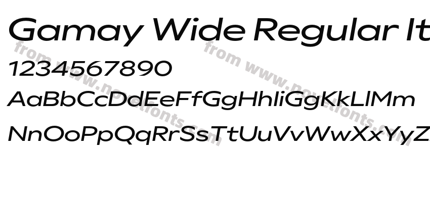 Gamay Wide Regular ItalicPreview