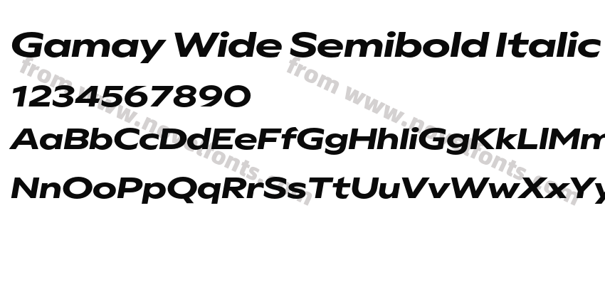 Gamay Wide Semibold ItalicPreview